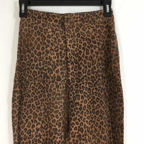 LPA Leopard Leather Suede Pants Animal Print - Picture 2 of 8